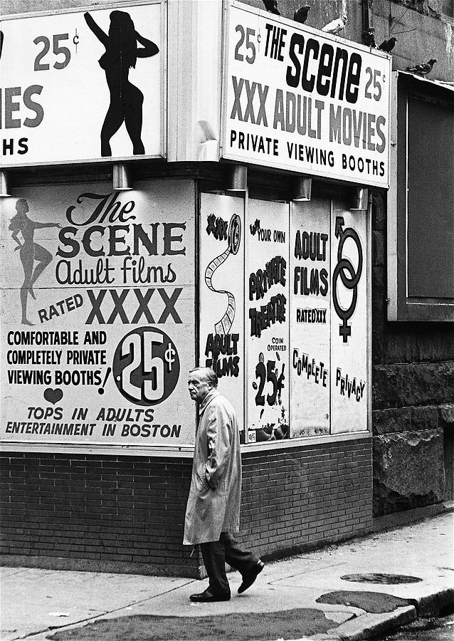 Film homage Hard Core 1979 porn theater The Combat Zone  Boston Massachusetts 1977 Photograph by David Lee Guss