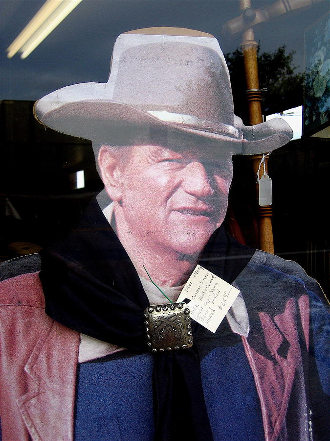 Film homage John Wayne The Man From Monterey 1933 cardboard cut-out window Tombstone Arizona 2004  Photograph by David Lee Guss