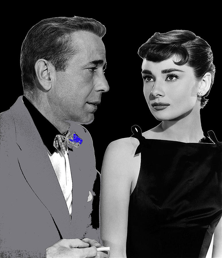 Film homage Sabrina  smoking Humphrey Bogart and  Audrey Hepburn 1954- 2014  Photograph by David Lee Guss