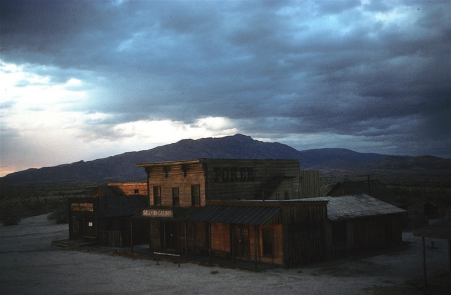 Film homage Steve McQueen Tom Horn set color version nightfall Mescal Arizona 1980-2008 Photograph by David Lee Guss