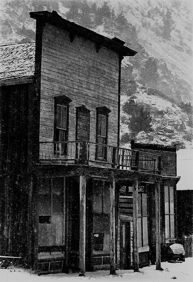 Film homage Stubby Pringles Christmas 1978  former hotel ghost town Silver Plume Colorado 1972-2008 Photograph by David Lee Guss