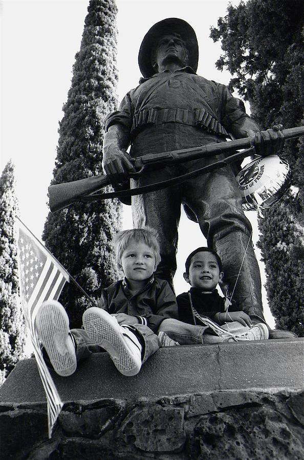 Film homage Tearing Down the Spanish Flag 1898 Veterans day parade 1984 Armory Park Tucson Photograph by David Lee Guss