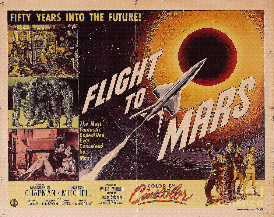 Film poster flight to mars Digital Art by Vintage Collectables