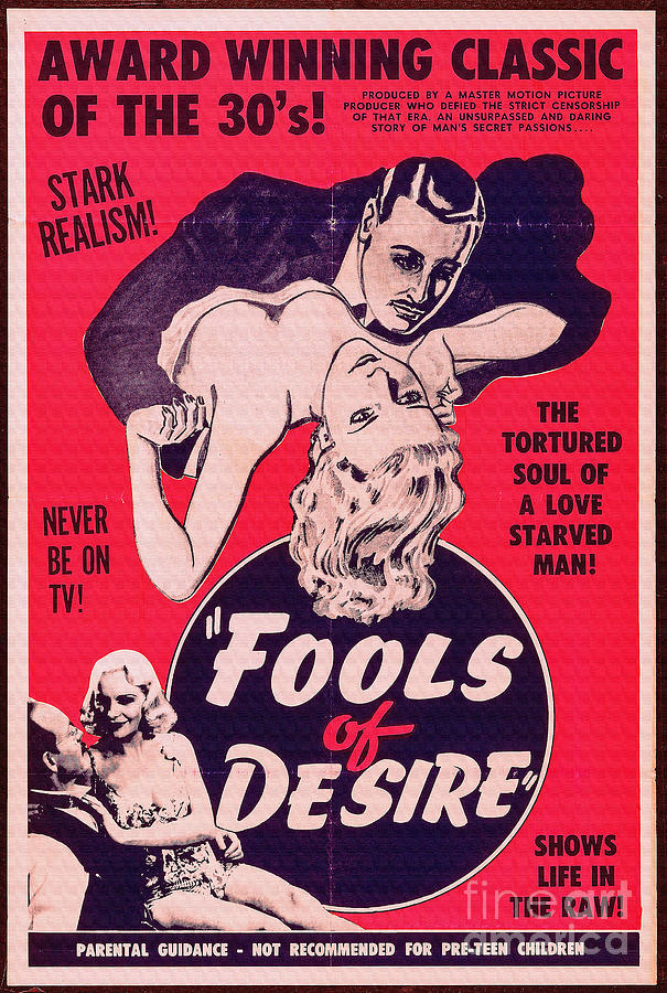 Film poster Fools Of Desire 1930s Digital Art by Vintage Collectables