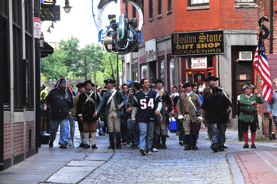 Filming New England Patriots Commercial Photograph by Mike Martin