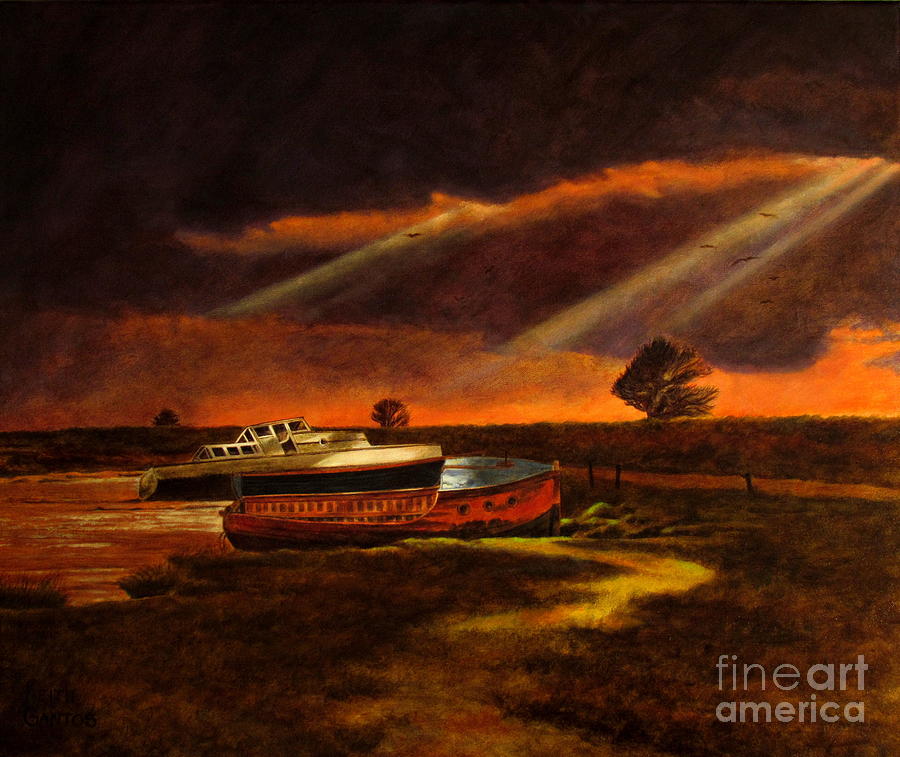 Boat Painting - Final Resting Place by Keith Gantos