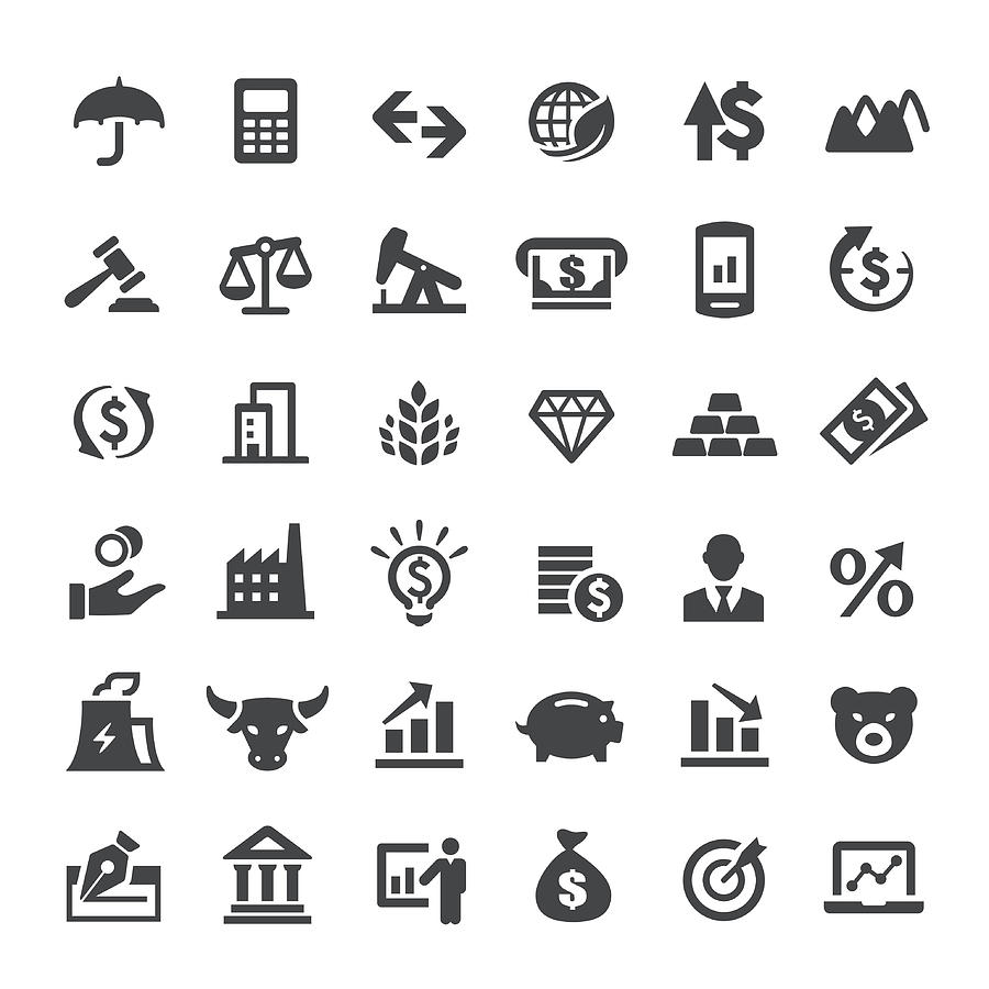 Finance market Icons - Big Series Drawing by -victor-