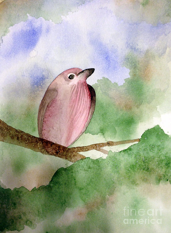 Finch Painting by Lynellen Nielsen