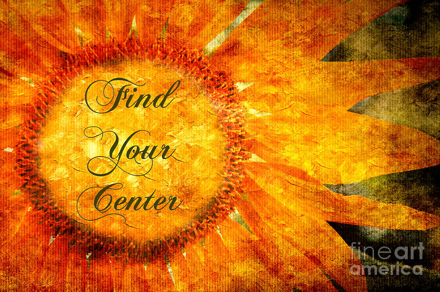 Sunflower Photograph - Find Your Center  by Andee Design