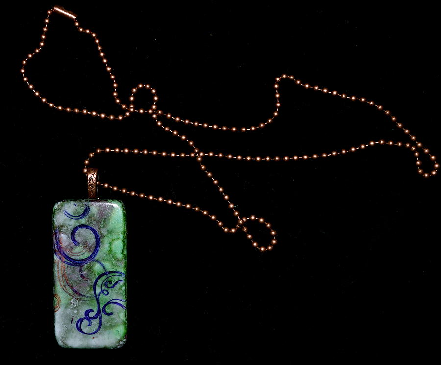 Finding New Ways Domino Pendant Painting by Beverley Harper Tinsley