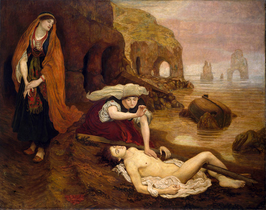 Ford Madox Brown Painting - Finding of Don Juan by Haidee by Ford Madox Brown