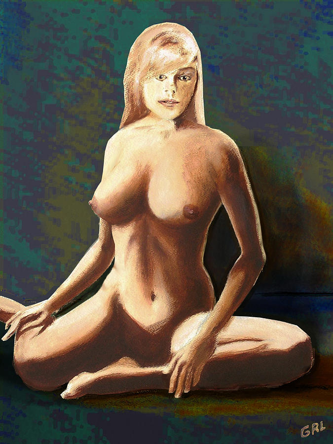 FINE ART FEMALE NUDE JESS SEATED mods2b Painting by G Linsenmayer