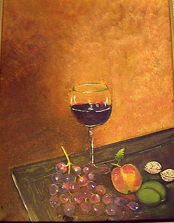 Fine Wine Painting by Arlen Avernian - Thorensen