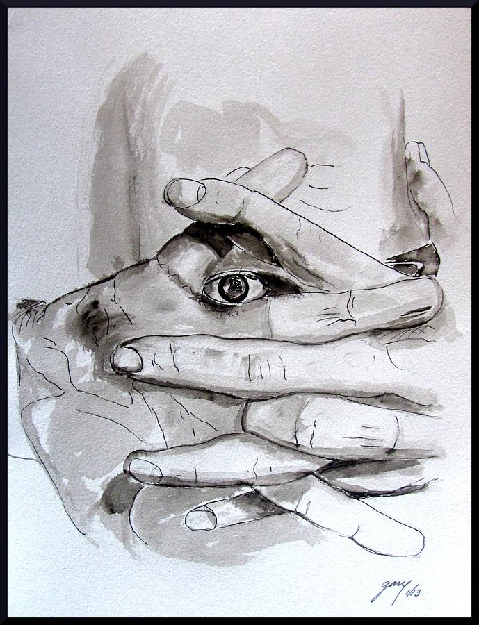 Fingers and eye Painting by Gary Kirkpatrick - Pixels