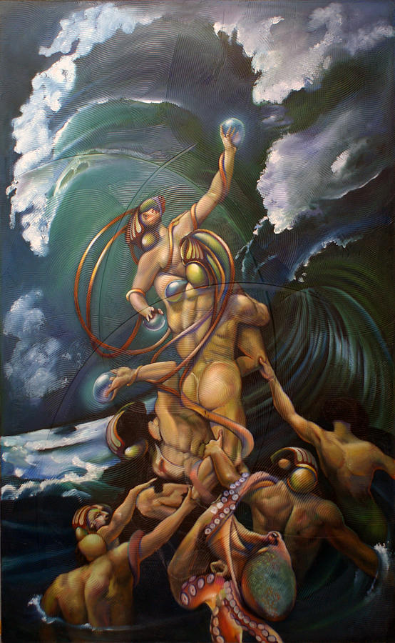 Mermaid Painting - Finsurrection WIP by Patrick Anthony Pierson