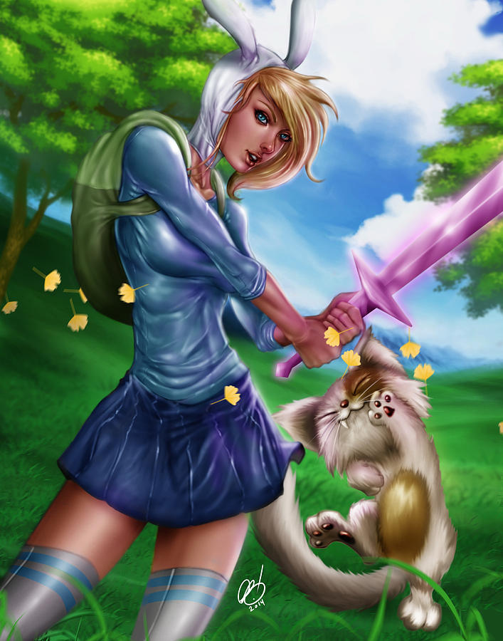 Fionna and Cake Painting by Pete Tapang