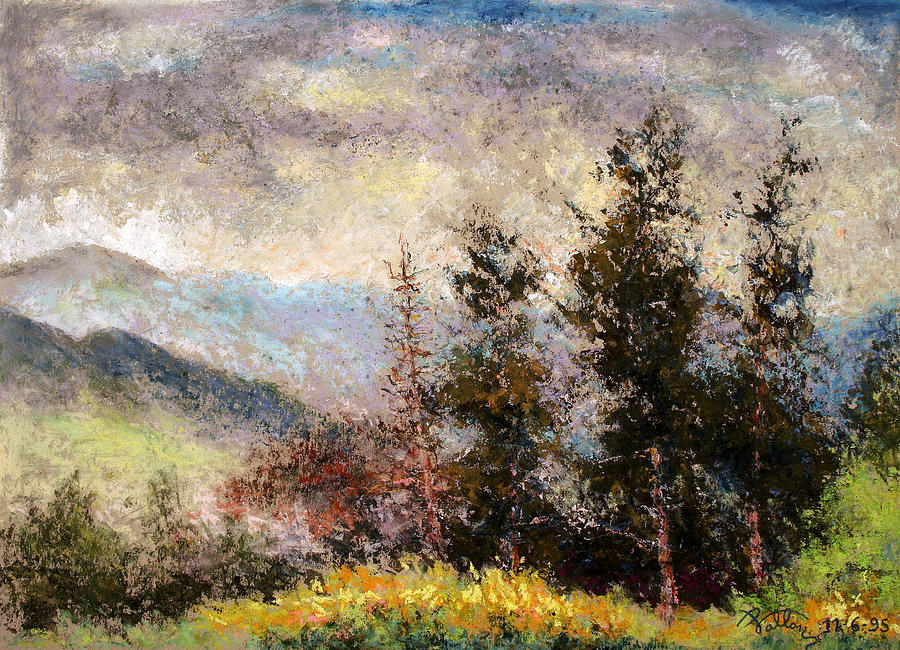 Impressionism Painting - Fir Trees In Ardeche  by Pierre VALLON