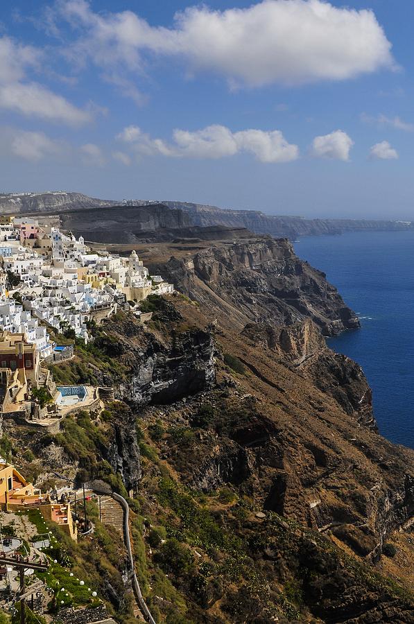 Fira Cliffs Santorini Greece Photograph by Bill Collins