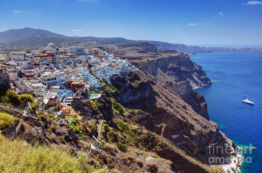 Fira the capital of Santorini Greece Photograph by Michal Bednarek