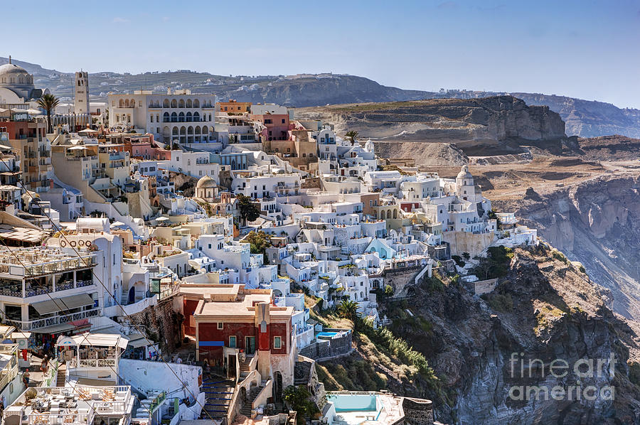 Fira the capital of Santorini island Greece Photograph by Michal Bednarek