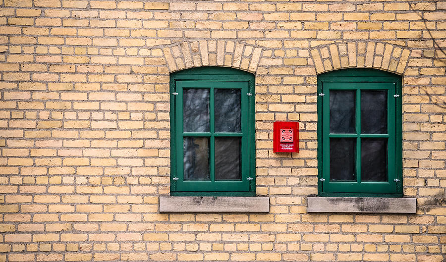 Fire alarm and windows Photograph by Paul Freidlund