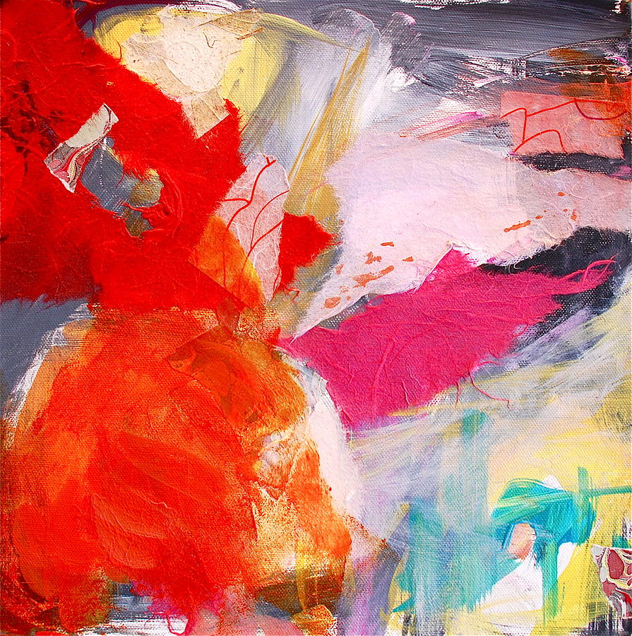 Abstract Painting - Fire and Coral by Wendy Yeager