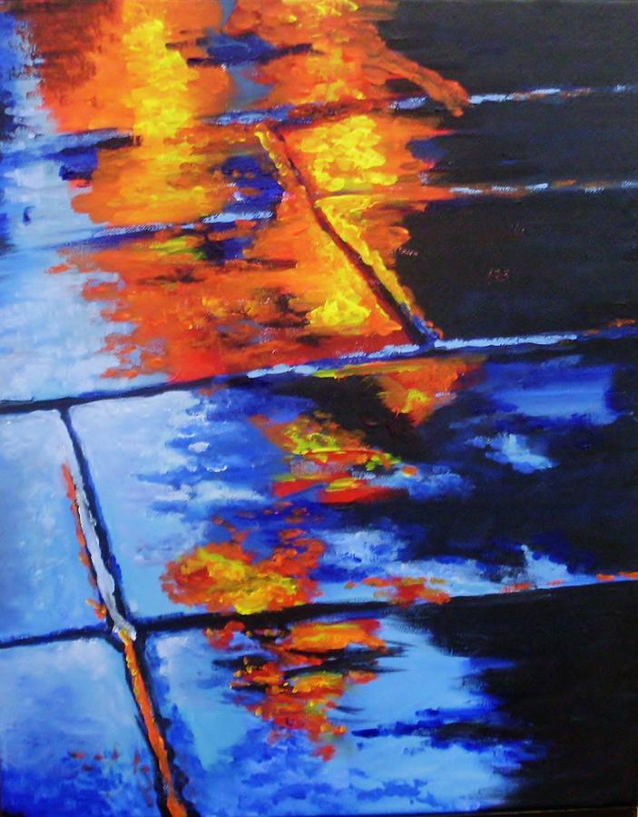 Fire and rain Painting by Anne Gardner