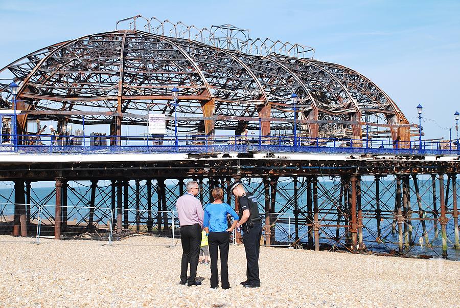 Fire at Eastbourne Pier Photograph by David Fowler