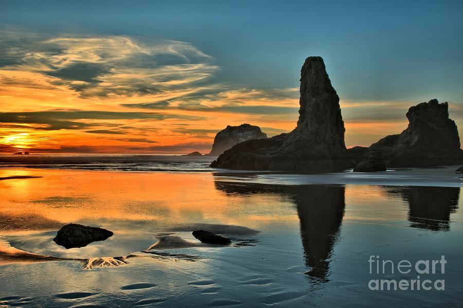 Fire At Low Tide Photograph by Adam Jewell