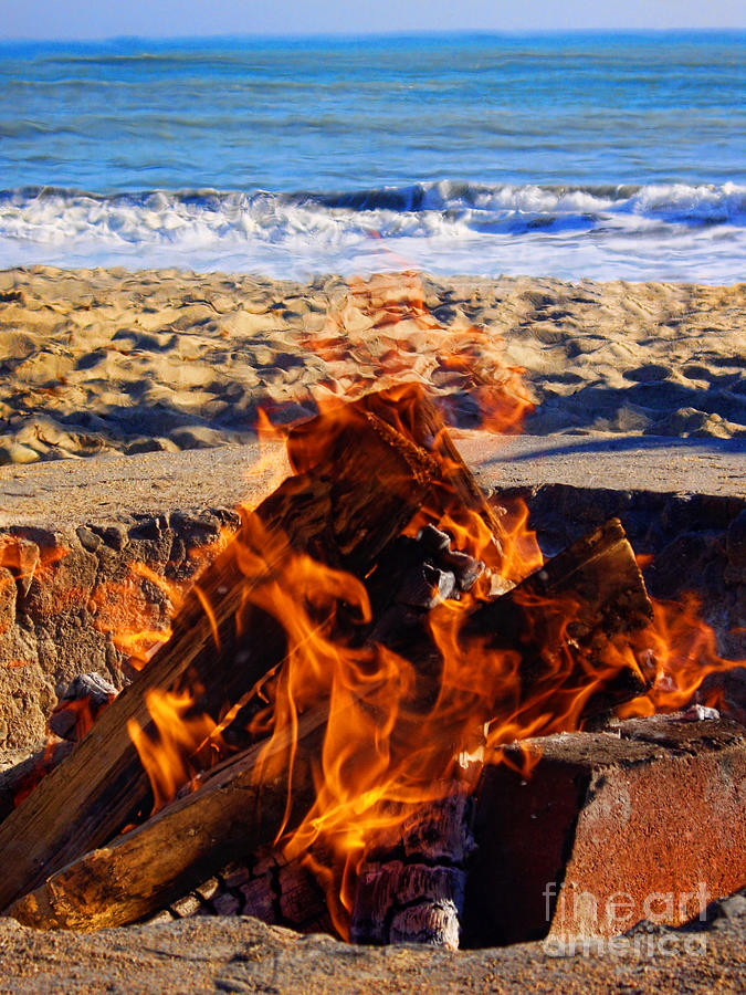 Fire at the Beach Photograph by Mariola Bitner
