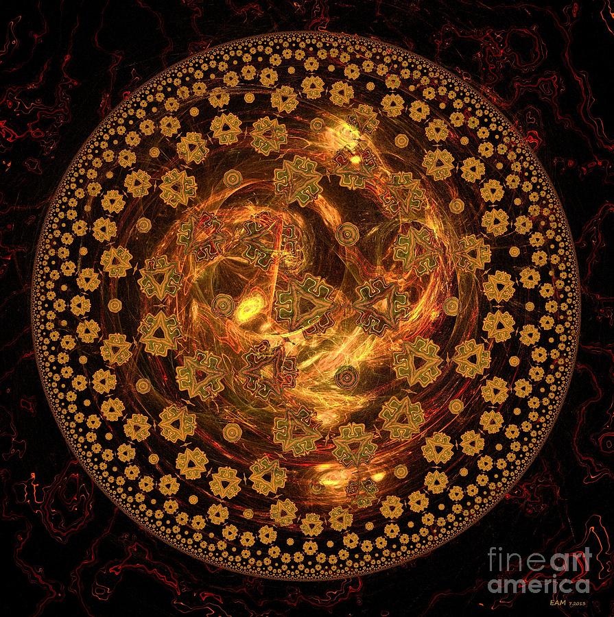 Fire Ball Filigree  Digital Art by Elizabeth McTaggart