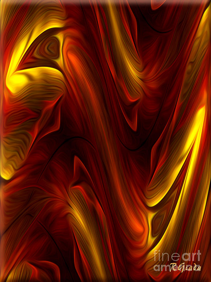 Fire Bird - abstract decoart by Giada Rossi Digital Art by Giada Rossi