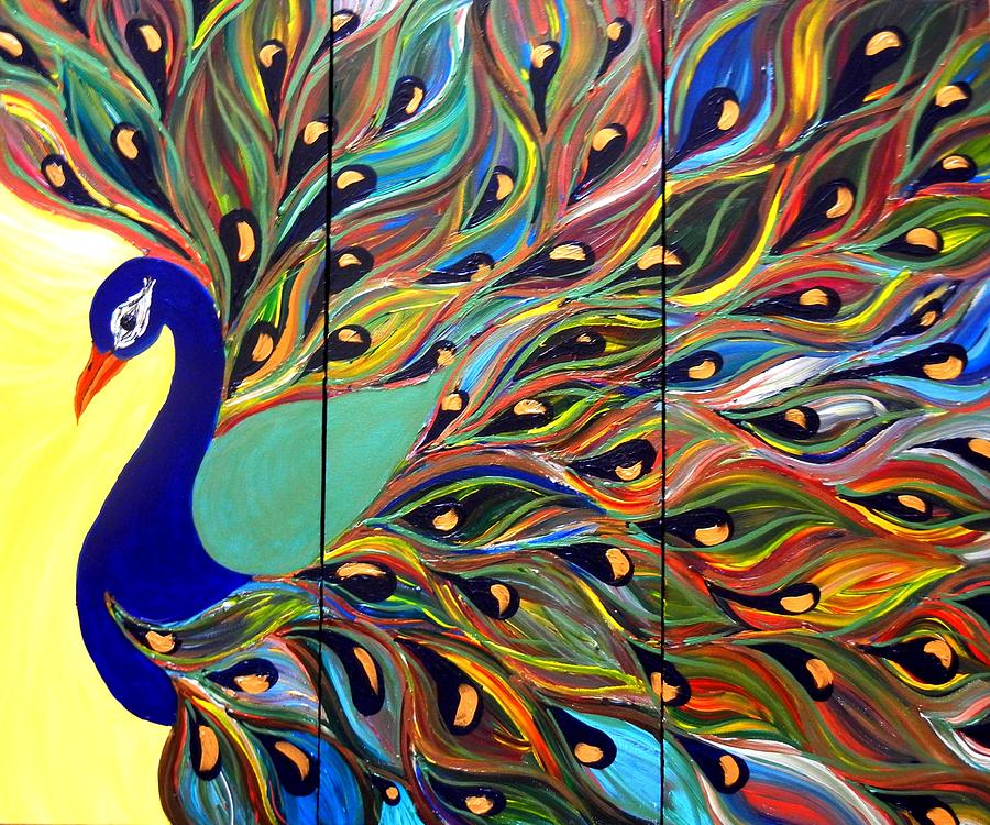 Peacock Painting - Fire Bird by Kruti Shah