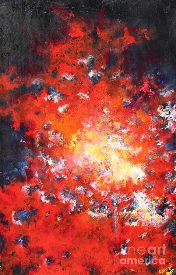 Fire Blazing In the Sky Painting by Stefan Duncan