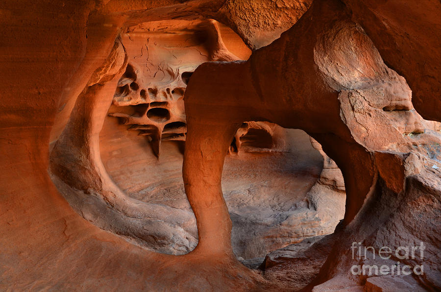 Fire Cave Windstone Arch Nevada Photograph by Bob Christopher