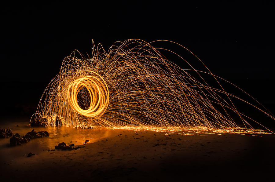 Sunset Photograph - Fire circle by Tin Lung Chao