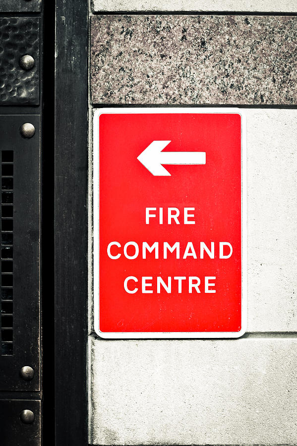 Sign Photograph - Fire command centre by Tom Gowanlock