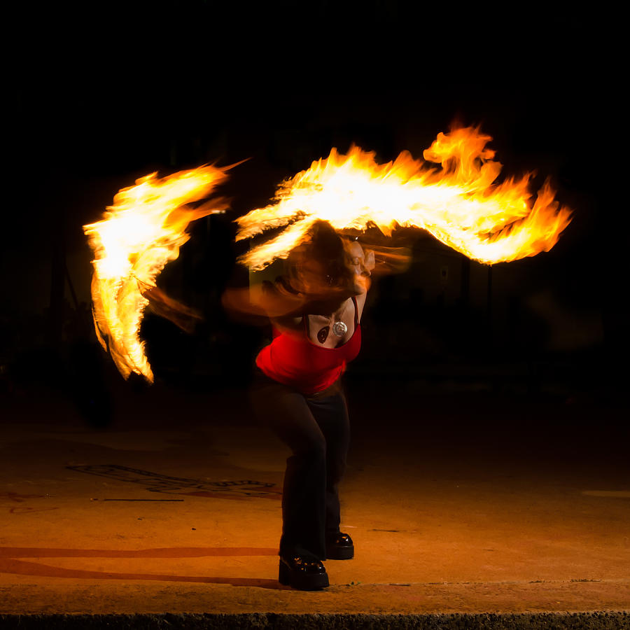Fire dancer Photograph by Tin Lung Chao
