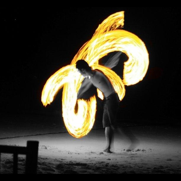 Black And White Photograph - Fire Dancing by James McCartney