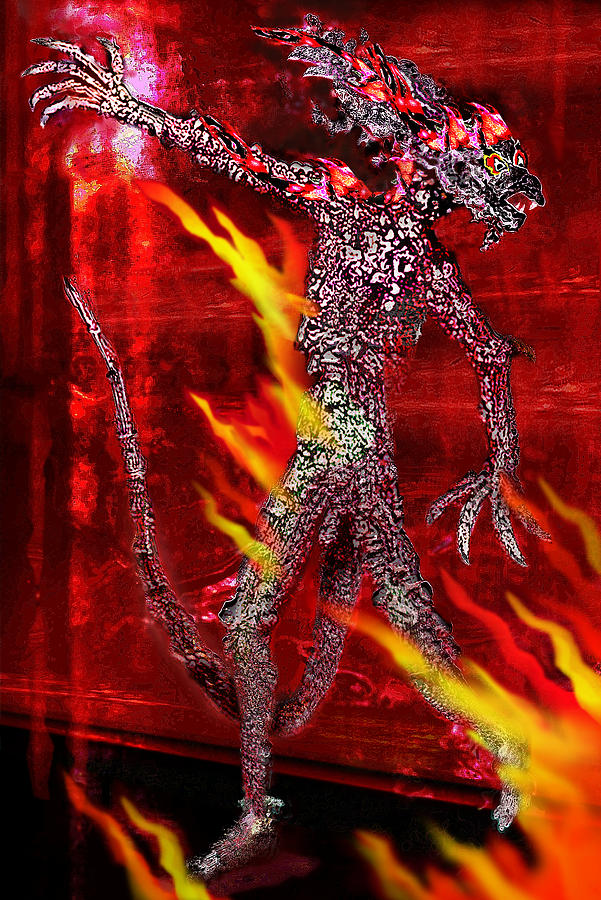 Fire Demon Digital Art by Hartmut Jager