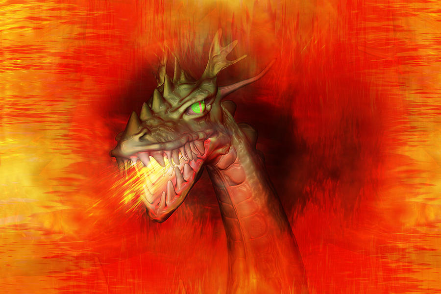 Fire Dragon Digital Art by Carol and Mike Werner