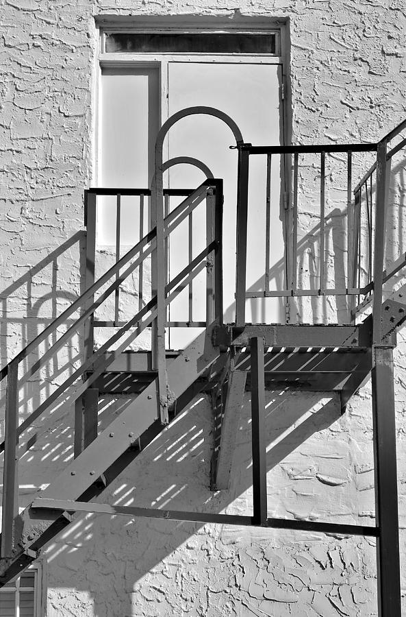Fire Escape In Black And White Photograph by Rudy Umans