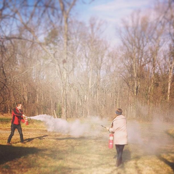 Fire Extinguisher War On The Farm With Photograph by Katherine Freshwater