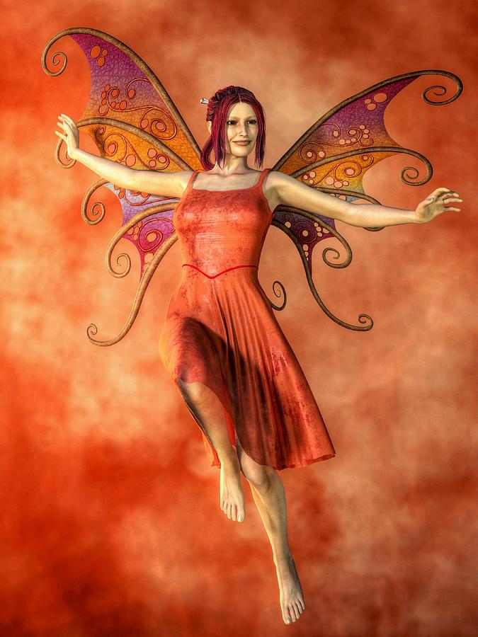 Fire Fairy Digital Art by Kaylee Mason