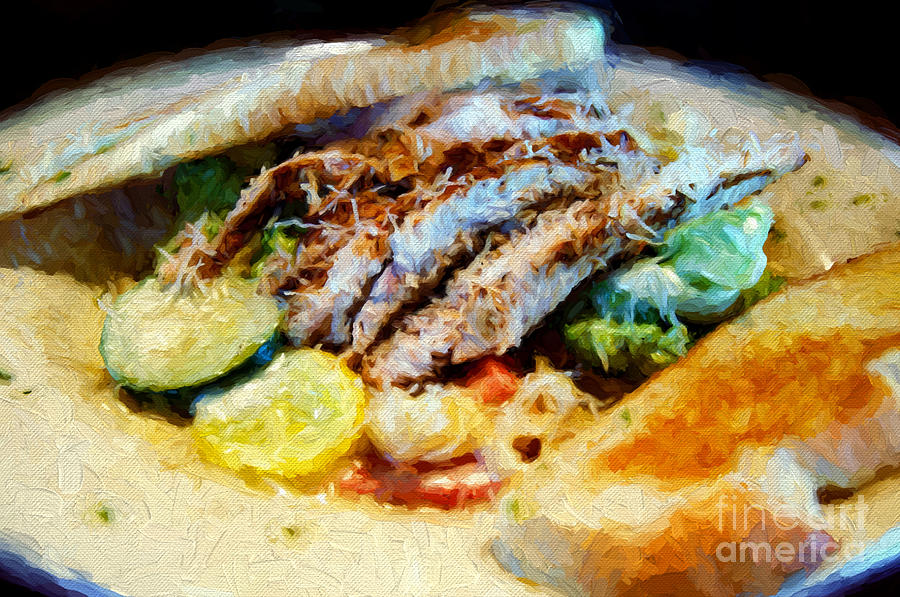 Fire Grilled Chicken Painterly Photograph by Andee Design