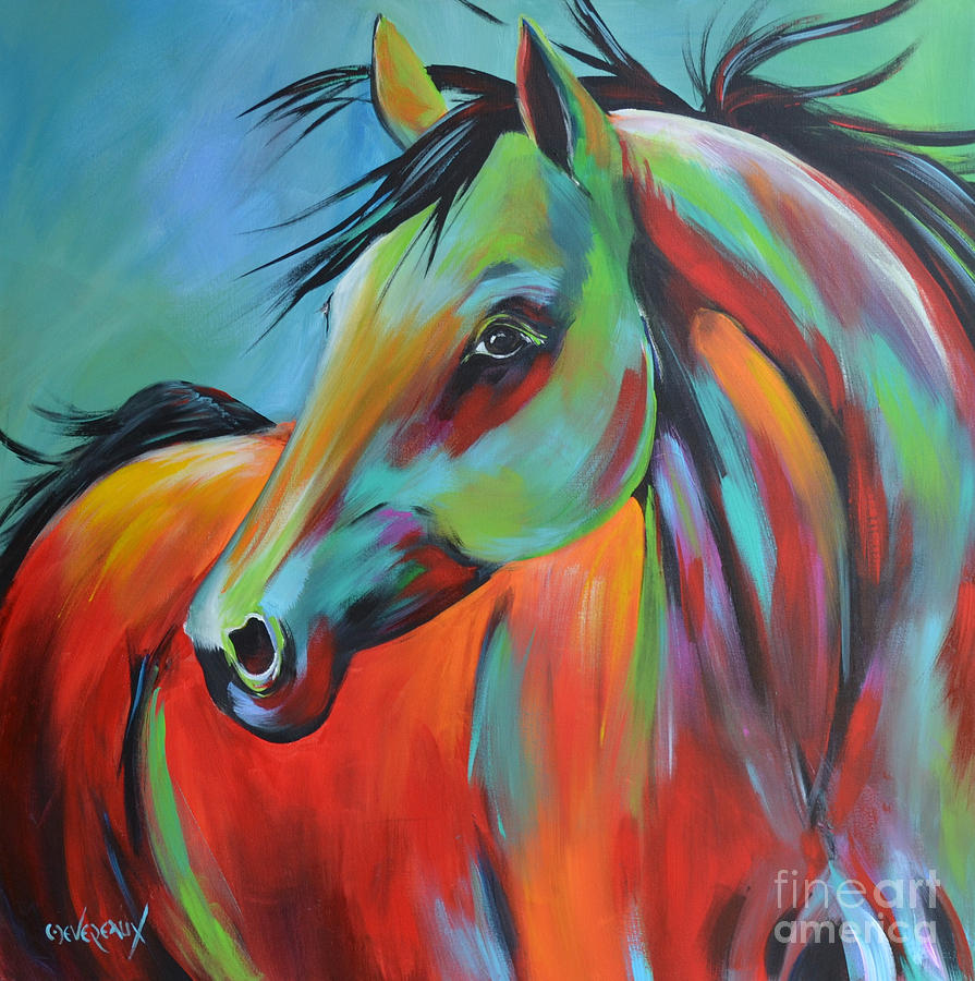 Fire Horse Painting by Cher Devereaux