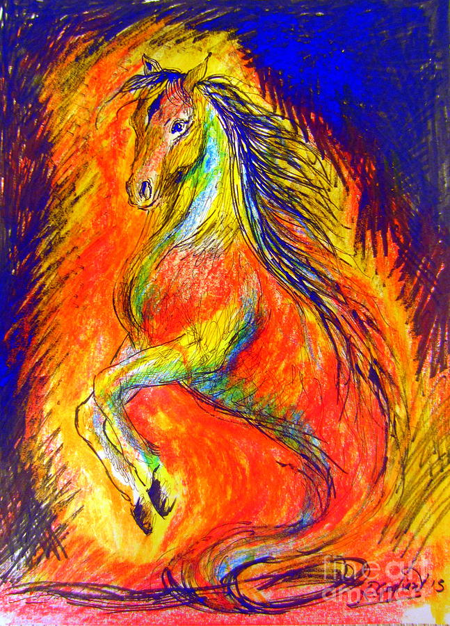 Fire Horse Painting by Roberto Gagliardi