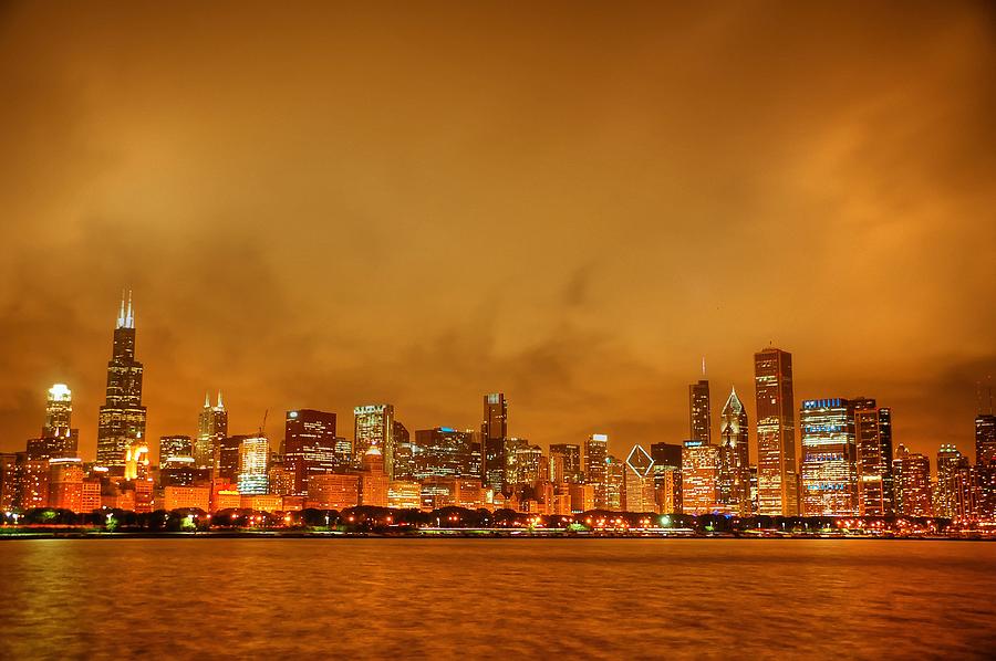 Fire in a Chicago Night Sky Photograph by Ken Smith