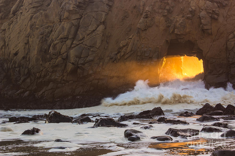 Sunset Photograph - Fire In The Hole by Suzanne Luft