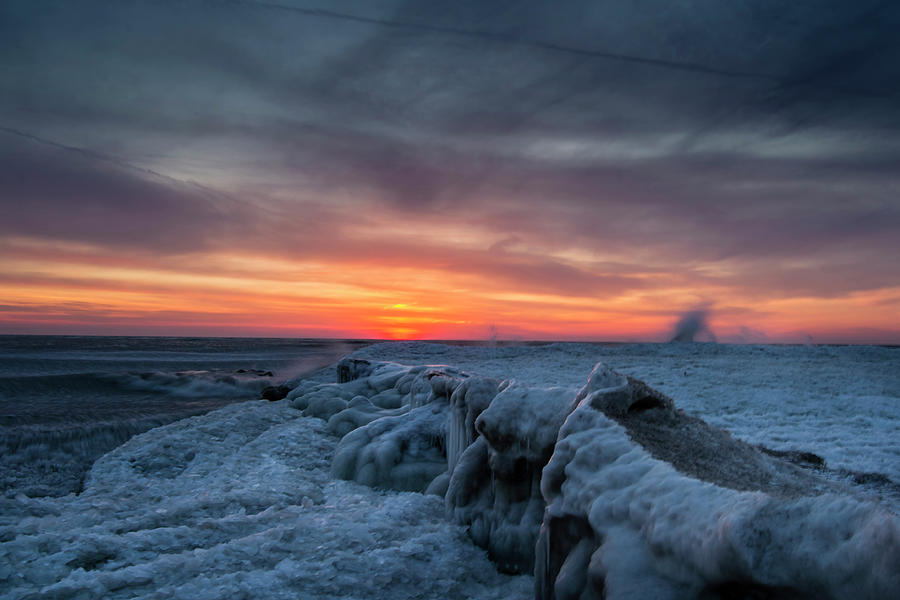 Fire In The Sky A Sea Of Ice Photograph by Jeffrey Olson